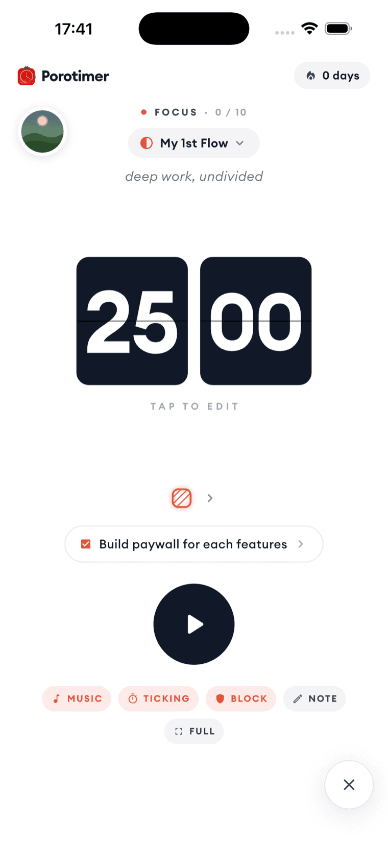 Flip — two dark flip-clock cards