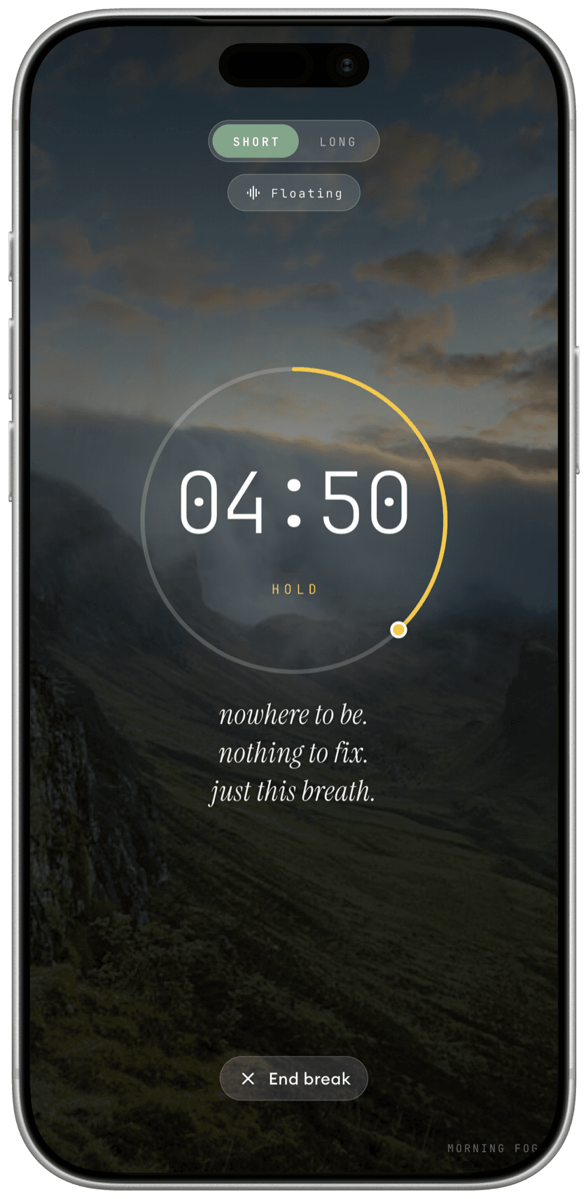 Porotimer app — guided break timer