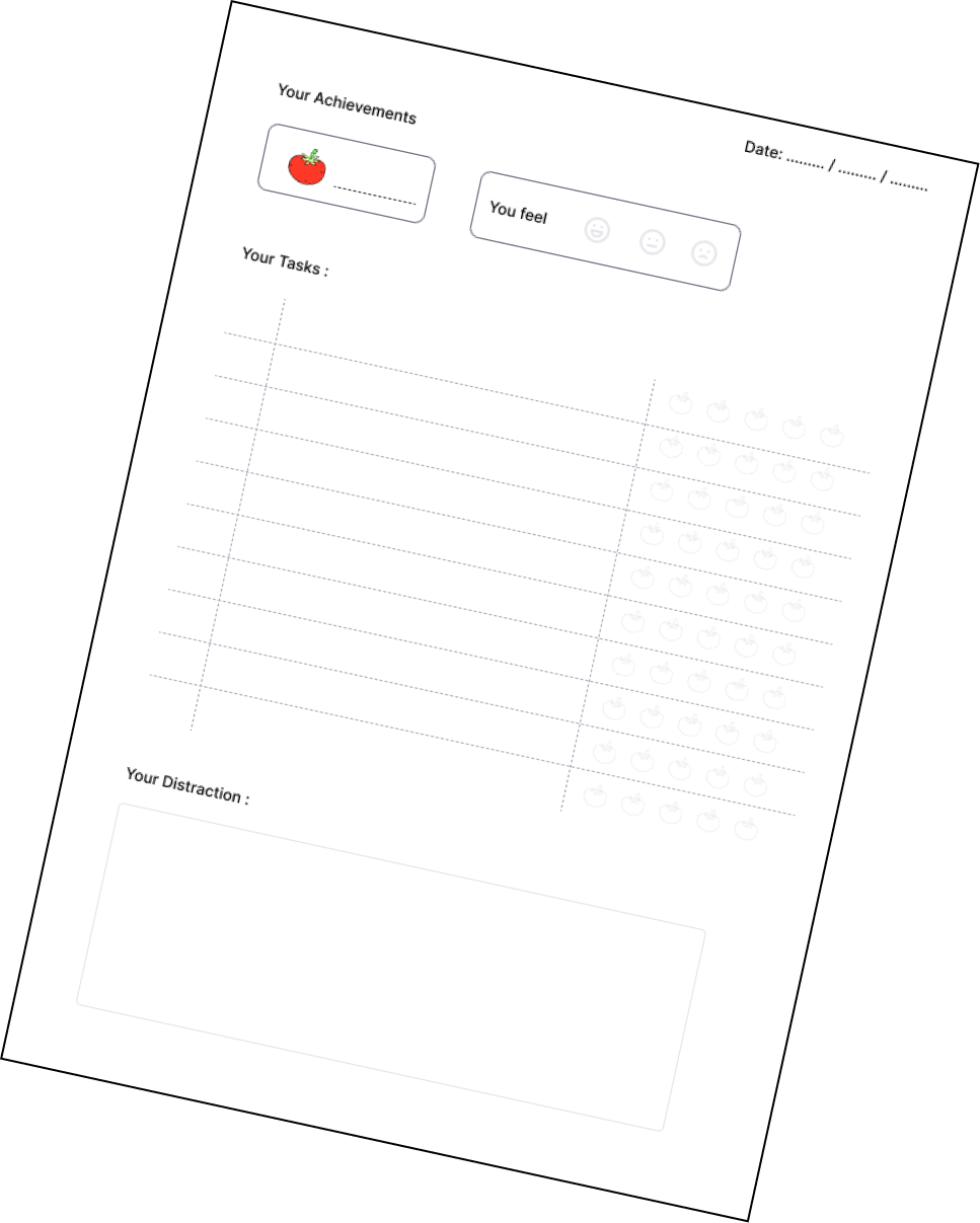 A Simple but Powerful Printable Pomodoro Template. Download for free